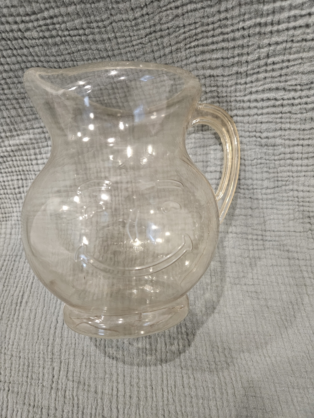 Vintage 1999 Plastic Limited Edition Clear Smiling Kool-Aid Man 2qt Pitcher